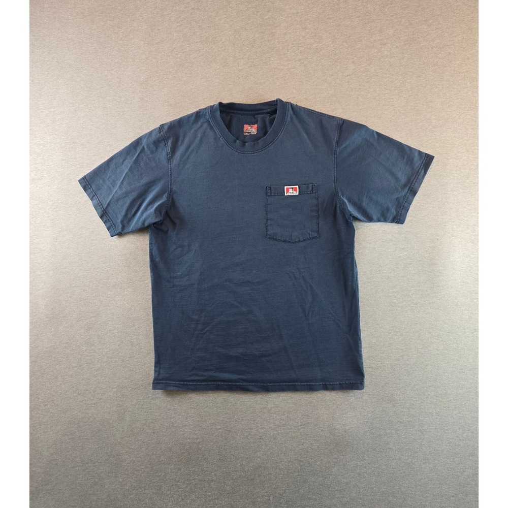 Ben Davis Pocket T-Shirt Mens Small Navy Blue Short Sleeve Cotton Workwear Tee